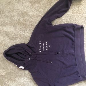 Dark purple hoodie a little cropped